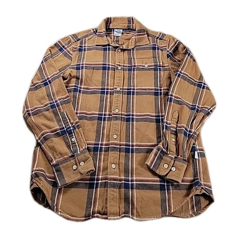 The‎ North Face Adult Mens Flannel Shirt Medium Brown Plaid Button Up Pocket